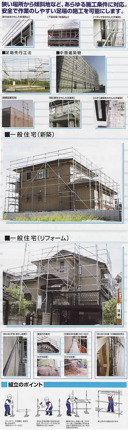 山形の仮設足場はセントラルリース
